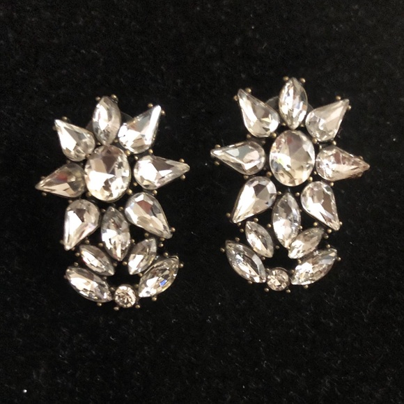 Vintage Jewelry - Woman's Bridal Wedding Cluster Crystal Earrings